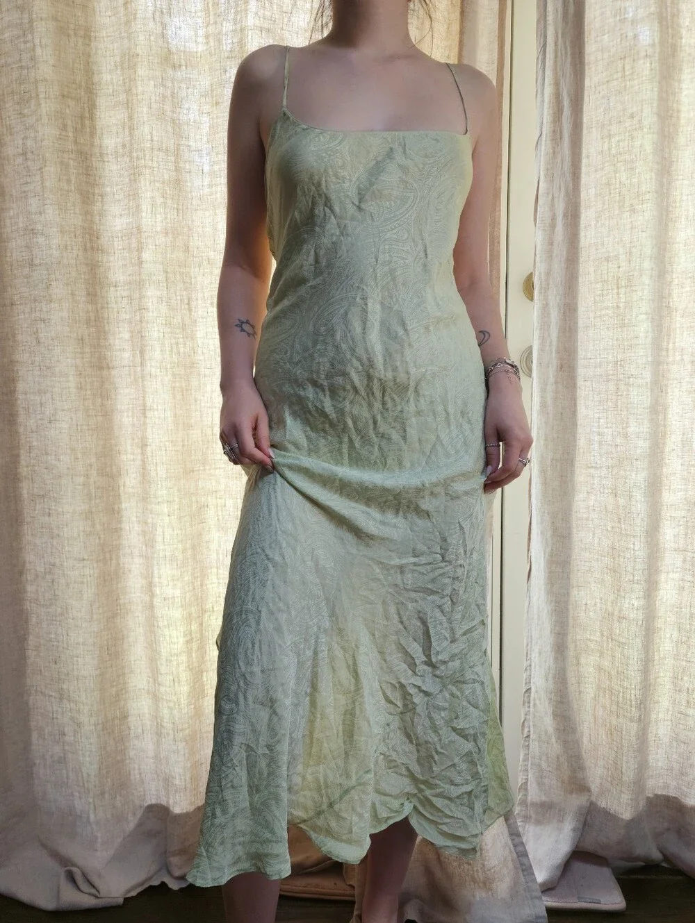 Vintage 100% Silk Maxi Slip Dress - Picture 3 of 5